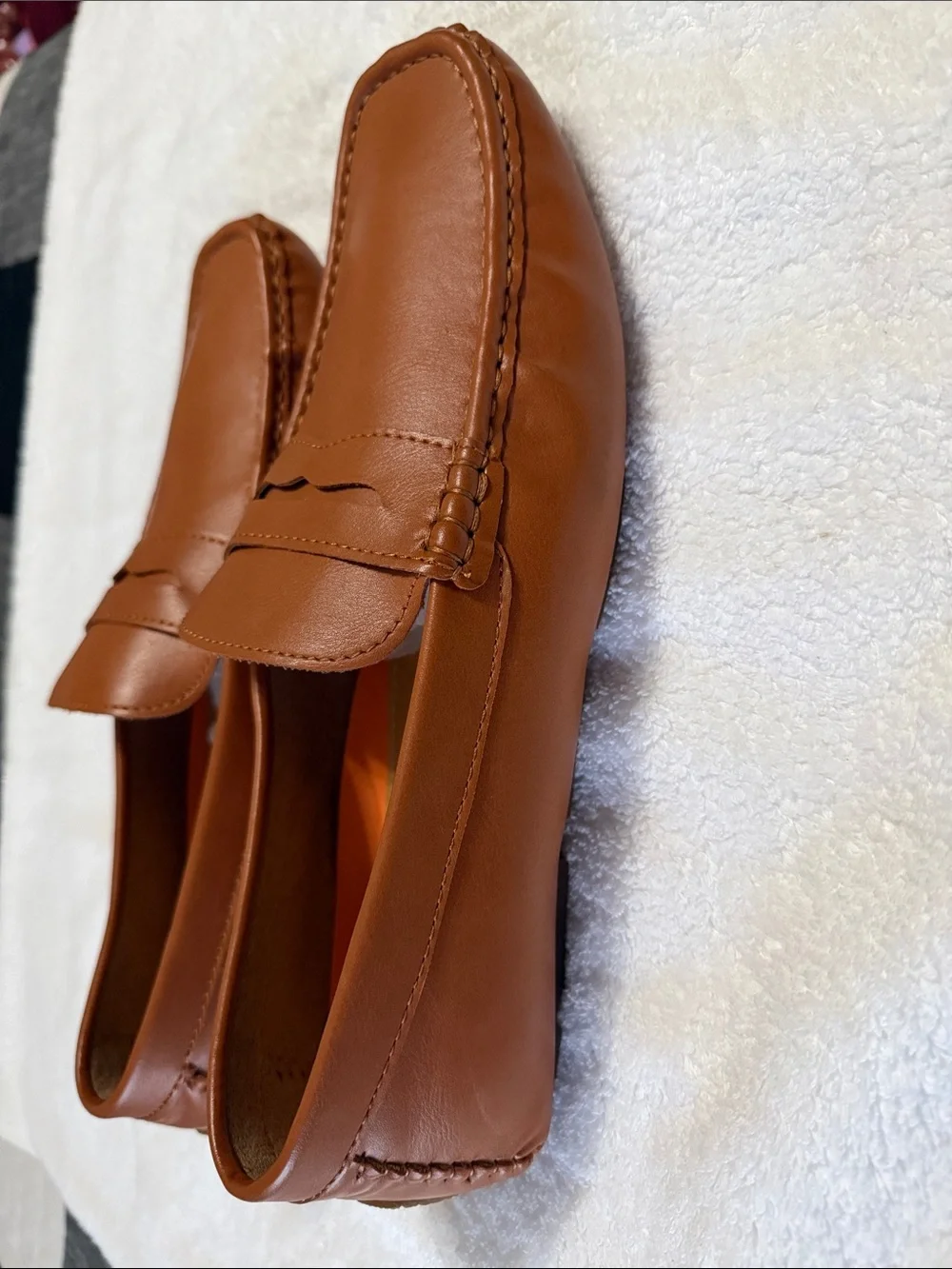 Men's Classic Cognac Leather Slip-On Loafers